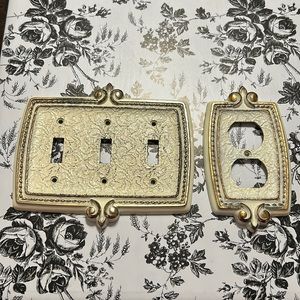 Vintage Amerock Bonaventure 3 switch light plate and outlet cover